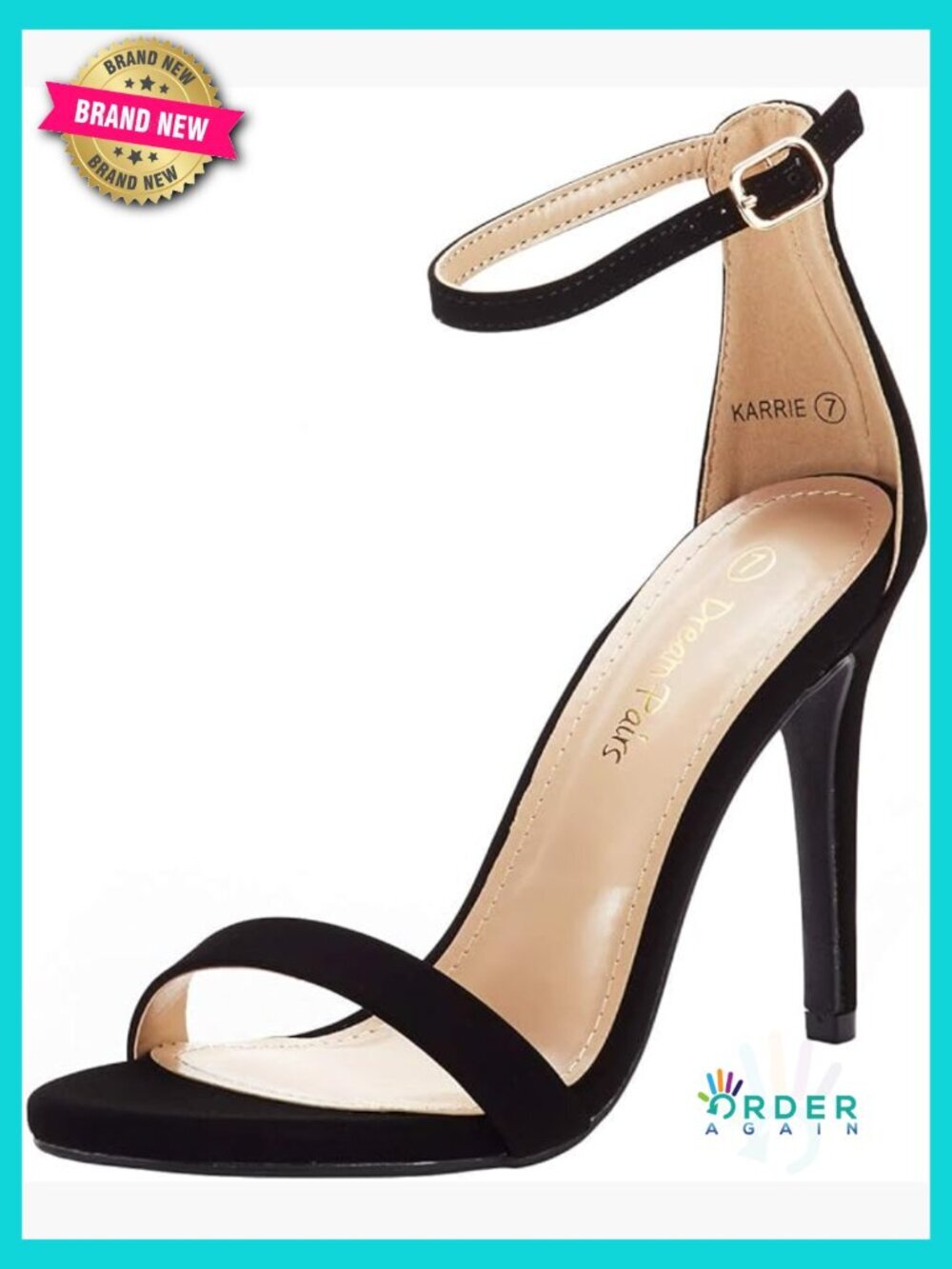Stiletto Heels with Detachable Floral Anklet Strap Dressy Evening Sandals